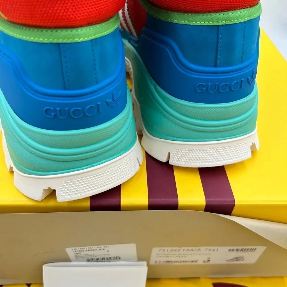 Men’s Gucci, X Adidas, lace up trainer, boot size 9 made in Italy